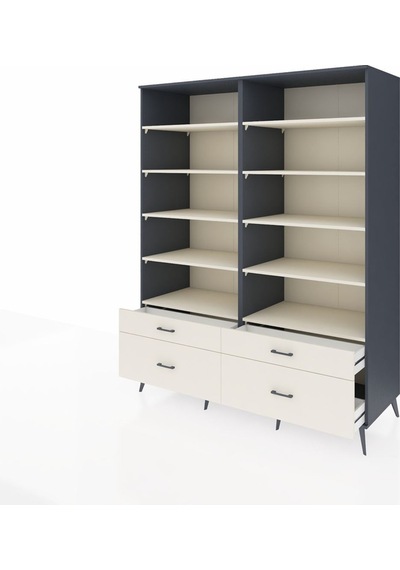 Kronos Gardrop 10 Raflı 4 Çekmeceli 4 Kapaklı 176x59x221 Antrasit-aytaşı Aytaşı Kronos Gardrop 10 Raflı 4 Çekmeceli 4 Kapaklı 176x59x221 Antrasit-aytaşı Aytaşı