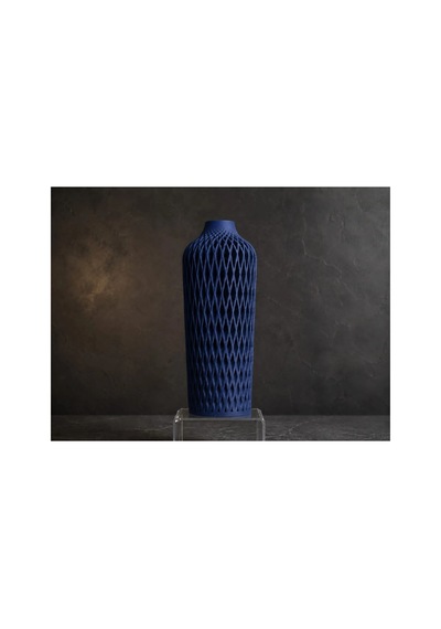 Diamont Navy Blue Vazo Modern Dekoratif 3d Baskı Vazo 137x250 Mm Çok Renkli