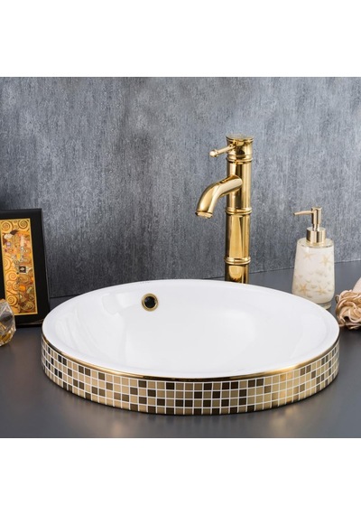 Eva Banyo Lena E-3053A Tezgah Üstü Porselen Lavabo