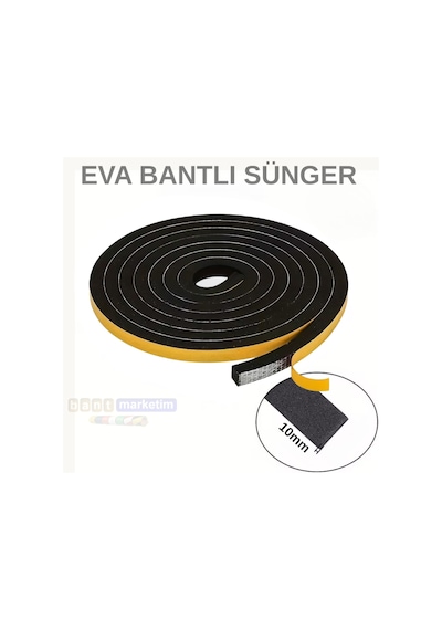 Eva Neopren Conta Sünger Bantlı Sızdırmazlık Bandı 10mm Kalınlıkta 20mmx10mt