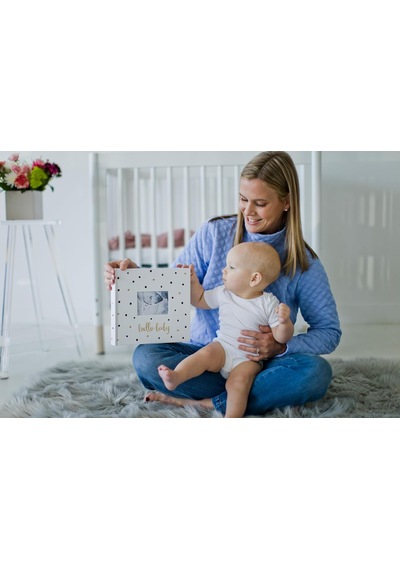 Hello Baby Fotoğraf Albümü, Yeni Ve Bekleyen Ebeveynler İçin Bebek Kitabı Hatırası, Cinsiyetsiz Bebek Aksesuarı, 200 Fotoğraf Tutar, Siyah Ve Altın Puantiyeli Diğer