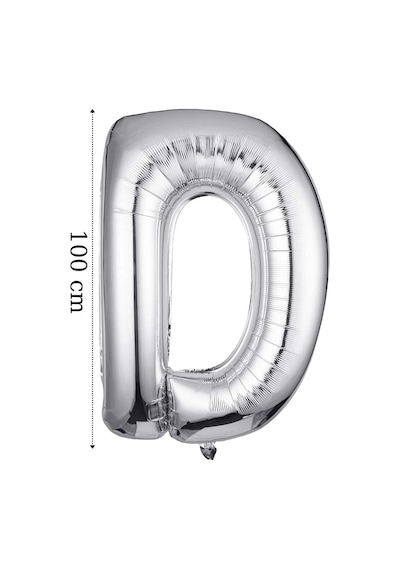Folyo Balon D Harfi Helyum Balon 100 Cm Gümüş Renk - D Harf Balon - Harf Folyo Silver Balon Çok Renkli