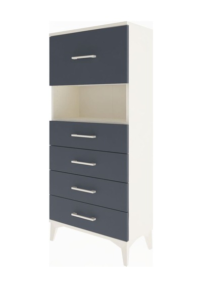 Arges Dolap Tek Raflı 5 Çekmeceli 60x30x134 Aytaşı-antrasit Aytaşı