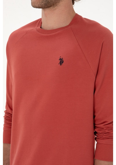 U.S. Polo Assn. Erkek Regular Fit Bisiklet Yaka Gül Kurusu İnce Basic Sweatshirt 50313752-VR026