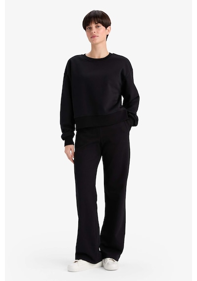 Defacto Boxy Fit Basıc Sweatshirt B8568AX24WN Siyah