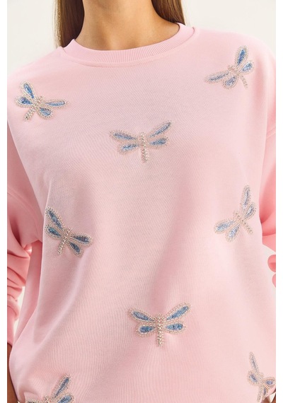 Shade Kadın Bisiklet Yaka Yusufcuk Taş İşlemeli Relaxed Sweatshirt 1558 60283660 - Şeker Pembe Shade Kadın Bisiklet Yaka Yusufcuk Taş İşlemeli Relaxed Sweatshirt 1558 60283660 - Şeker Pembe