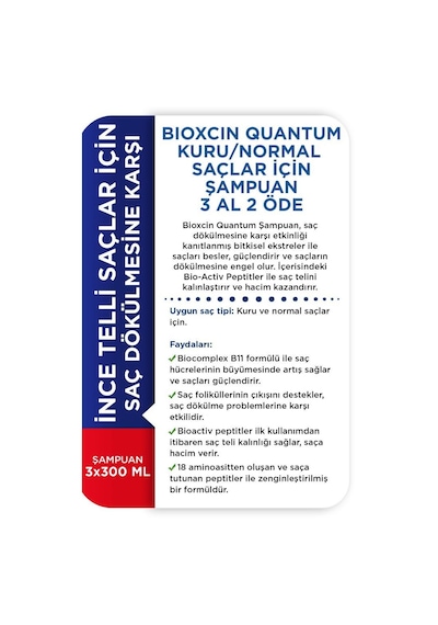 Bioxcin Quantum Kuru Normal Şampuan 3 Al 2 Öde