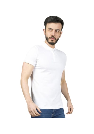 Cazador Erkek Polo Yaka Slim Fit Pike Düz Pamuklu Tişört Beyaz Cazador Erkek Polo Yaka Slim Fit Pike Düz Pamuklu Tişört Beyaz