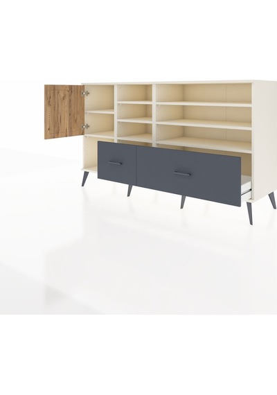 Kronos Konsol 8 Raflı 2 Çekmeceli Tek Kapaklı 176x59x99 Aytaşı-ç Aytaşı-çam/antrasit Kronos Konsol 8 Raflı 2 Çekmeceli Tek Kapaklı 176x59x99 Aytaşı-ç Aytaşı-çam/antrasit