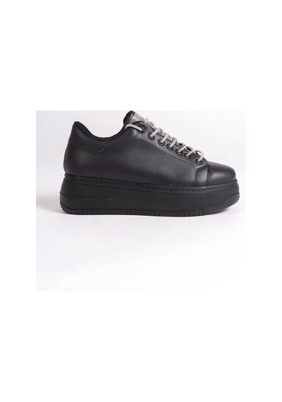 Mevese Luna Sim Detaylı Bağcıklı Kadın Günlük Sneaker Ayakkabı - Siyah
