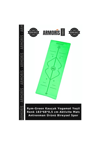 Rym-green Kauçuk Yogamat Yeşil Renk 183 68 0,5 Cm Aktivite Matı Antrenman Ürünü Bireysel Spor