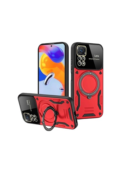 Realme 11 Pro Plus Joy Lens Standlı Kapak - Kırmızı 0.2M-Çok Renkli