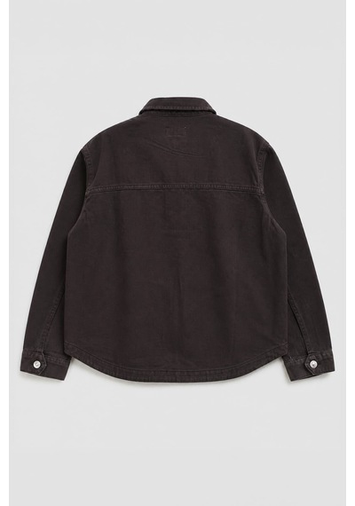 Kadın Gömlek Yaka Oversize Kahverengi Jean Ceket