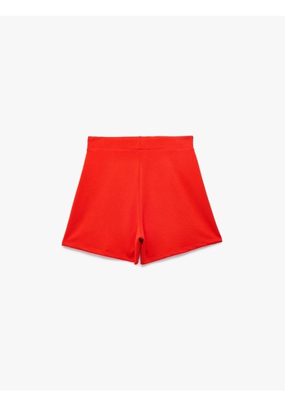 Koton Beli Bağcıklı Mini Şort Kırmızı 6sak70032ek
