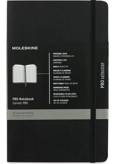 Moleskine Pro Defter L Boy Siyah Yumuşak Kapak Çok Renkli
