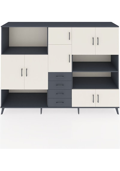 Hyperion Dolap 9 Raflı 4 Çekmeceli 8 Kapaklı 220x44x163 Antrasit- Antrasit-aytaşı/antrasit Hyperion Dolap 9 Raflı 4 Çekmeceli 8 Kapaklı 220x44x163 Antrasit- Antrasit-aytaşı/antrasit