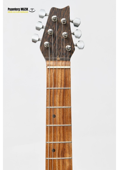 Elektro Gitar Custom Epoksi & Yıllanmış Ağaç Kişiye Özel Transparent Black
