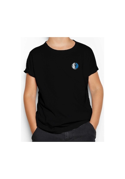 Zepplin Giyim Dallas Mavericks Logo Siyah Çocuk Tişört Siyah