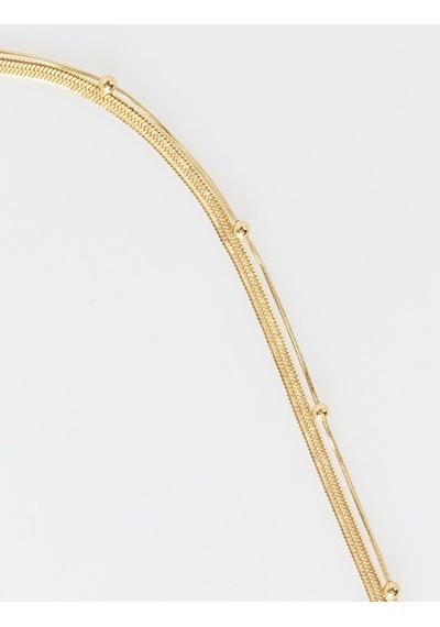 Jimmy Key Jimmy Key Altın Rengi Çok Zincirli Yuvarlak Metal Detaylı Çelik Kolye 6sw425659150