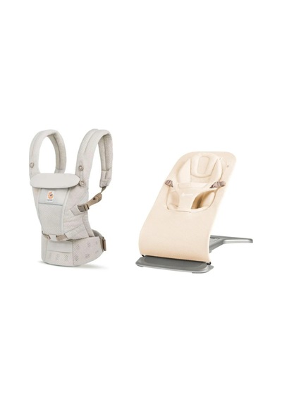 Bouncer & Taşıyıcı Seti Evolve Mesh Cream & Adapt Mesh Natural Beige Bej