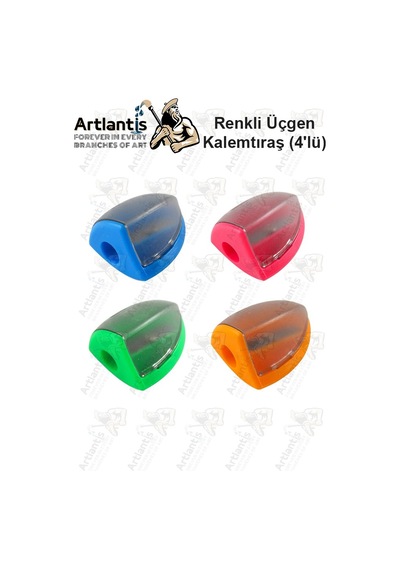 Kalemtraş 4 Adet Hazneli Standart Kalem Açacağı Plastik Kalemtıraş Fixpoint P-6027 Kalem Traş