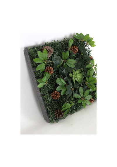 Yapay Çiçek Deposu Yapay Dikey Bitki Hazır Duvar Paneli 55 Cm X 55 Cm Model 13