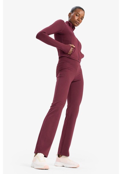 Defacto Defactofit Flare Fit İspanyol Paça Standart Boy Ultra Soft Sporcu Pantolon B3988ax25aubr232 Bordo