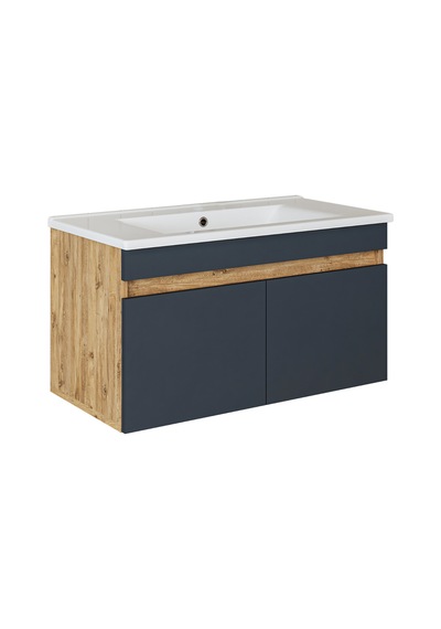 Roomart '' Lavabolu '' Atlantik - Antrasit Mdf 85 Cm Banyo Dolabı Atlantik Çam - Antrasit