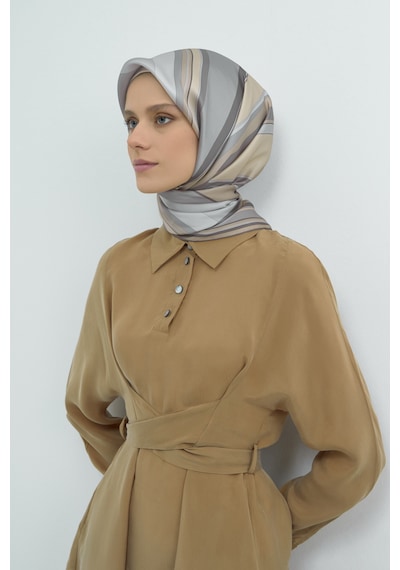 Armine Saf İpek Sura Eşarp-2026 İlkbahar-yaz- 951400d Gri