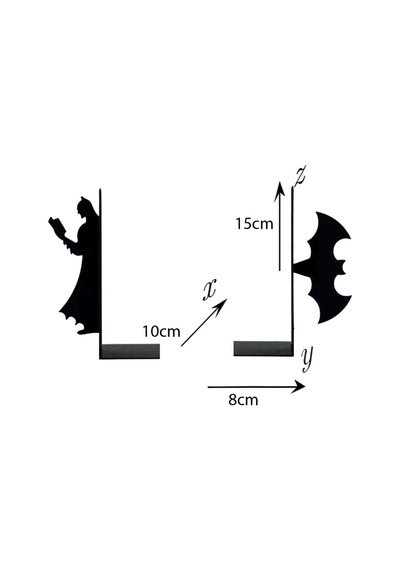 Hobi Demir Sanat Batman Figürlü Dekoratif Metal Kitap Tutucu