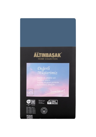Freesia Çift Kişilik Ranforce Lastikli Çarşaf 160x200+35 Cm Indigo İndigo