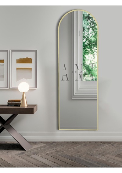 Dekoratif Ayna Oval Boy Ayna Duvar Aynası 180x60 Cm 180 X 60 Gold Antno25g Gold
