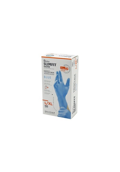 Reflex Slimfit Glove Kod-025 L-xl Mavi Pudrasız Muayene Eldiven 100lü 4801