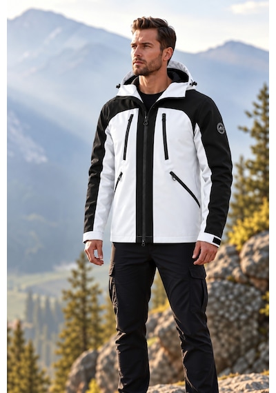 Ghassy Co. Ski Pro Series Kayak İçi Polarlı Rüzgar Geçirmez Su İtici Outdoor Softshell Mont Beyaz
