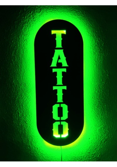 Tattoo Dövme Led Işıklı Ahşap Tablo Tabela (540026509)