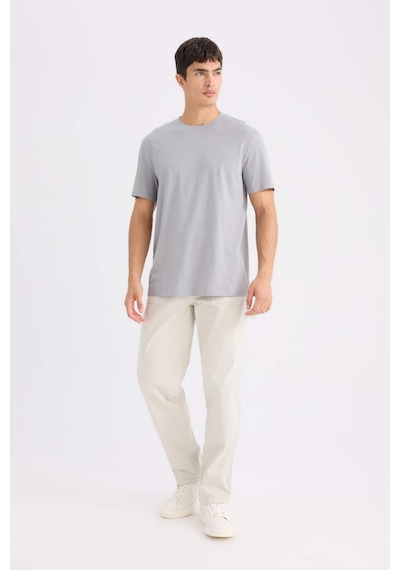DeFacto %100 Pamuk New Regular Fit Bisiklet Yaka Basic Düz Kısa Kollu Tişört V7699AZ25SPGR89