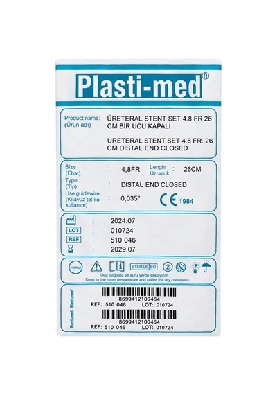 Pytüreteral Stent Set - 4.8fr 26 Cm