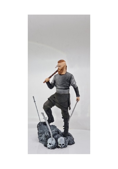 Ragnar Rodbrok Büst Figür Degistirilebilir 2 Baslı 20 Cm Vikings Vikingler