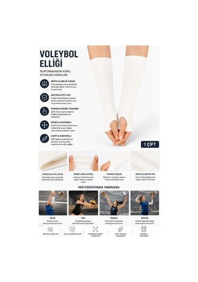 Voltrike Beyaz Voleybol Elliği Çift Çok Renkli