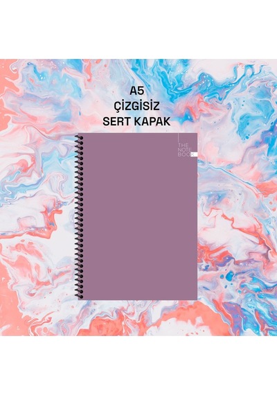 A5 Çizgisiz 96 Sayfa 60 Gr Beyaz Kağıt Sert Karton Kapak Telli Defter The Notebook Turuncu