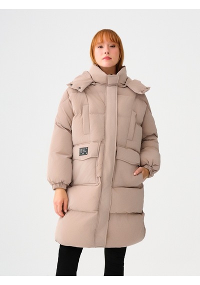 Loose Fit Kadın Mont Taş