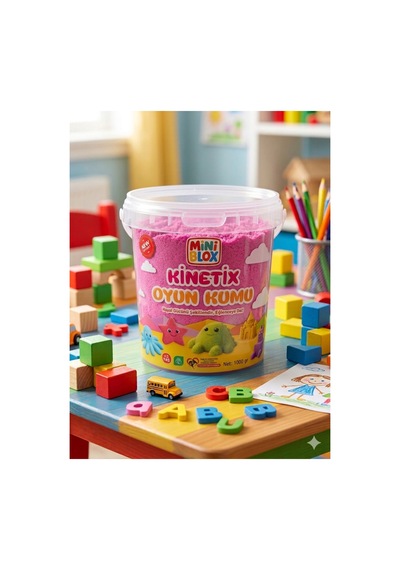 Doğal Kinetik Oyun Kumu 1kg Pembe Pembe