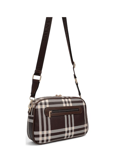 Silver & Polo Silver Polo Kahve - Kahve Çizgili Ekose Kadın Çapraz Çanta Sp1094