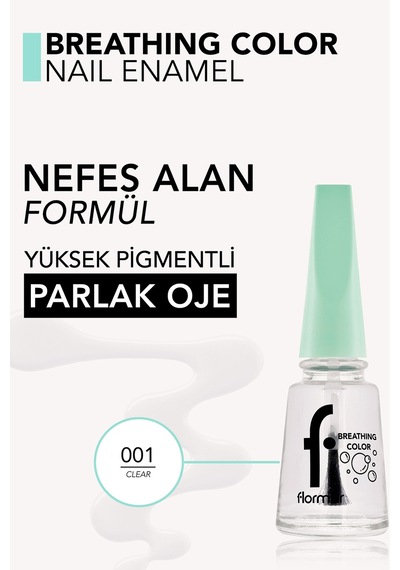 Flormar Breathing Color Yüksek Pigmentli Parlak Bitişli Oje 001