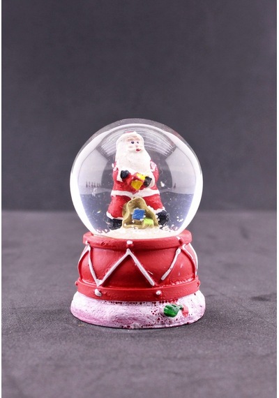 Noel Baba Hediye Torbası Mini Boy Işıklı Yılbaşı Kar Küresi 6.5 Cm 5a