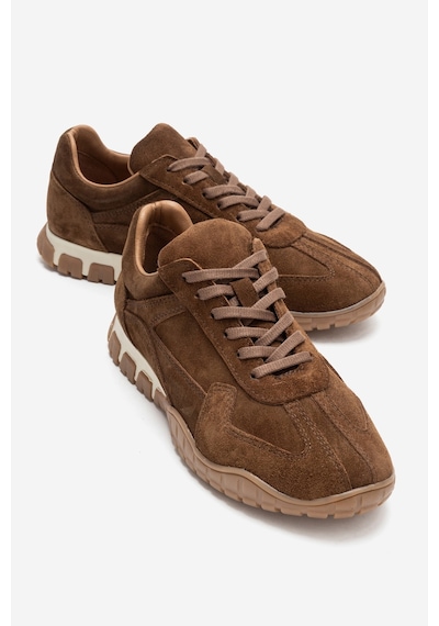 Luvishoes Lars Taba Süet Hakiki Deri Kadın Günlük Sneaker Taba