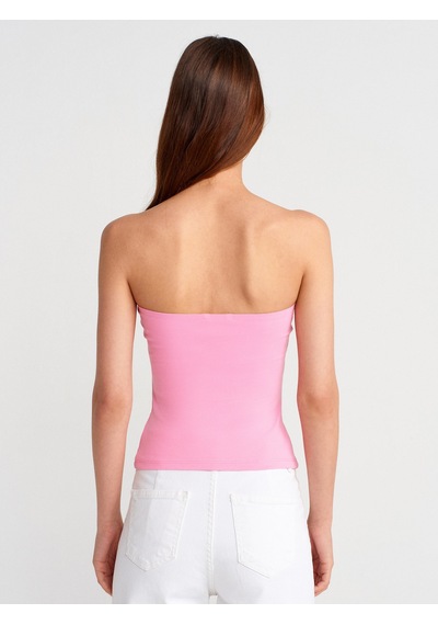Dilvin 21103 Straplez Top-pembe Pembe