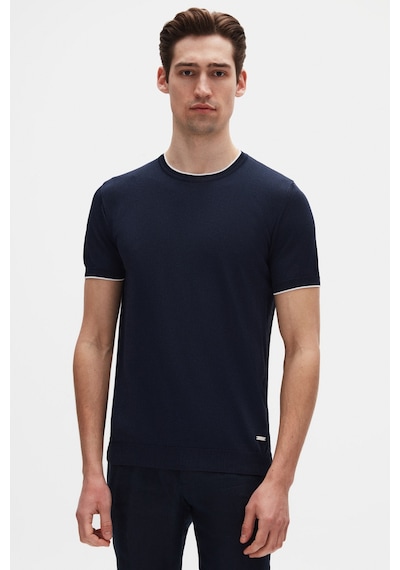 D's Damat Ds Damat Regular Fit Lacivert Düz Yazlık Rayon Triko T-shirt 4hc060112004m 101
