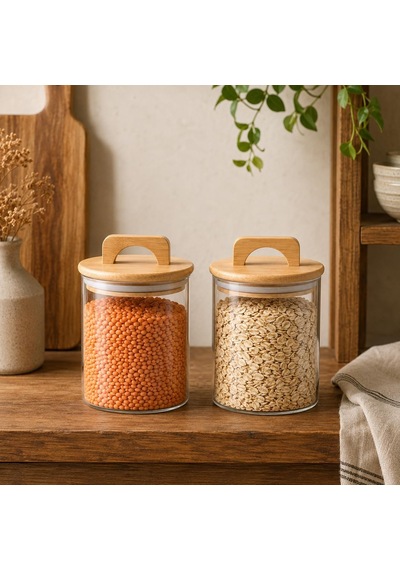 Havana Bambu Kapaklı Cam Kavanoz 370 Ml 2'li Set, Şeffaf Cam Saklama Kavanozu, Kulplu Bambu Kapaklı Mutfak Düzenleyici, Kahve Çay Baharat Bakliyat Atıştırmalık Kavanozu Çok Renkli Havana Bambu Kapaklı Cam Kavanoz 370 Ml 2'li Set, Şeffaf Cam Saklama Kavanozu, Kulplu Bambu Kapaklı Mutfak Düzenleyici, Kahve Çay Baharat Bakliyat Atıştırmalık Kavanozu Çok Renkli