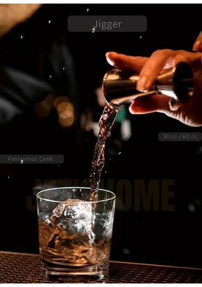 Jet's Home Jigger Çift Taraflı Bar Ölçeği Paslanmaz Kokteyl Ölçeği Barmen Ölçü Kabı Çelik 30/60 Cc